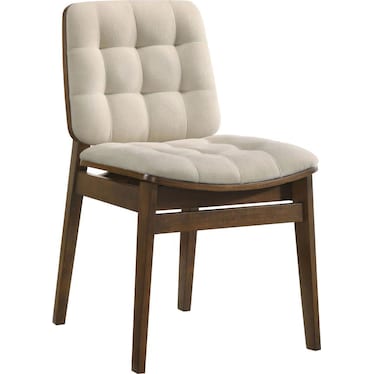 Jovani Walnut & Cream Upholstered Dining Chair
