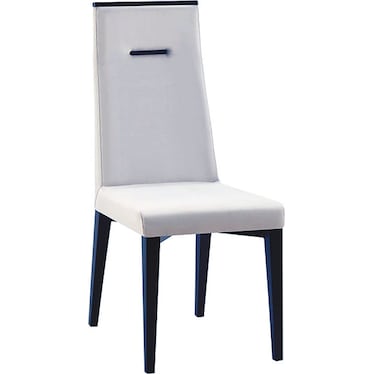 Giselle Silver Velvet & Black Side Chair