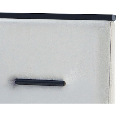 Giselle Silver Velvet & Black Side Chair