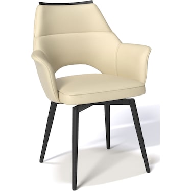 Asher Beige & Black Metal Swivel Chair