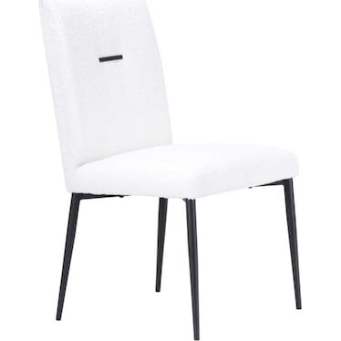 Lessie White Boucle Dining Chair