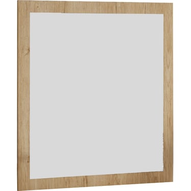 Diagonal Oak Mirror