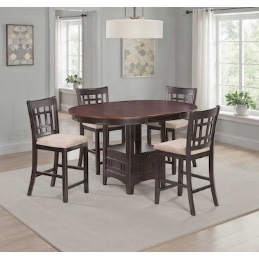 Lavon Chestnut Extendable Counter Height Dining 5 Pcs Set