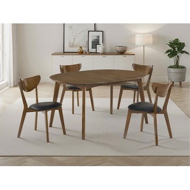 Galen Oval Extendable Dining 5 Pcs Set