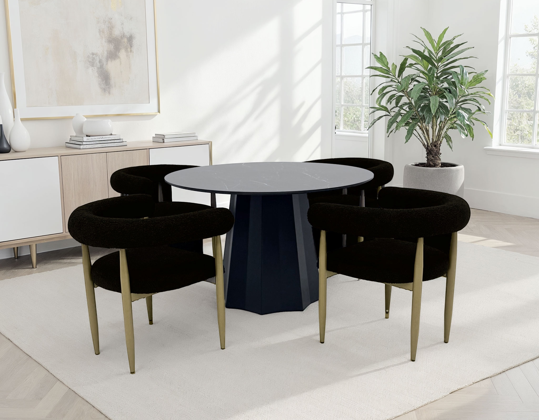 Jayden Black Dining 5 Pcs Set | Rana