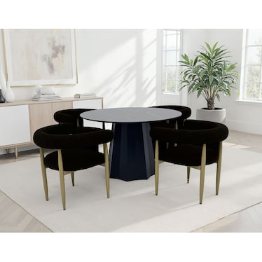 Jayden Black Dining 5 Pcs Set