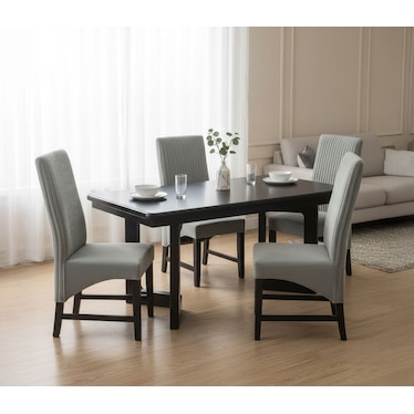 Laurenn Grey Upholstered Dining 5 Pcs Set