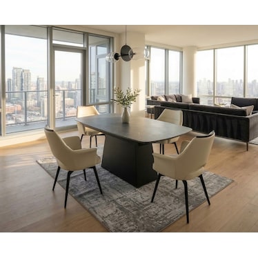 Asher Beige Dining 5 Pcs Set