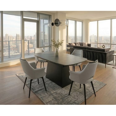 Asher Gray Dining 5 Pcs Set