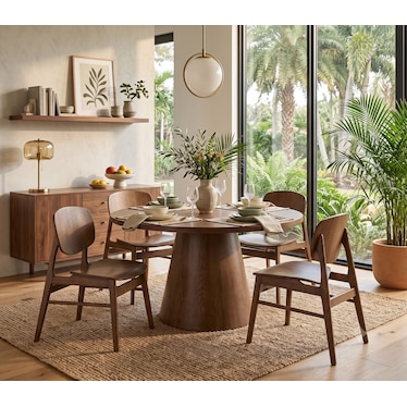Calloway Brown Dining 5 Pcs Set
