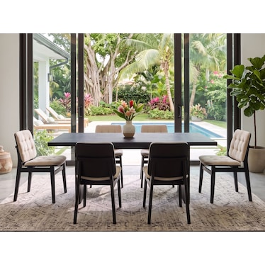 Valerio Black & Cream Dining 5 Pcs Set