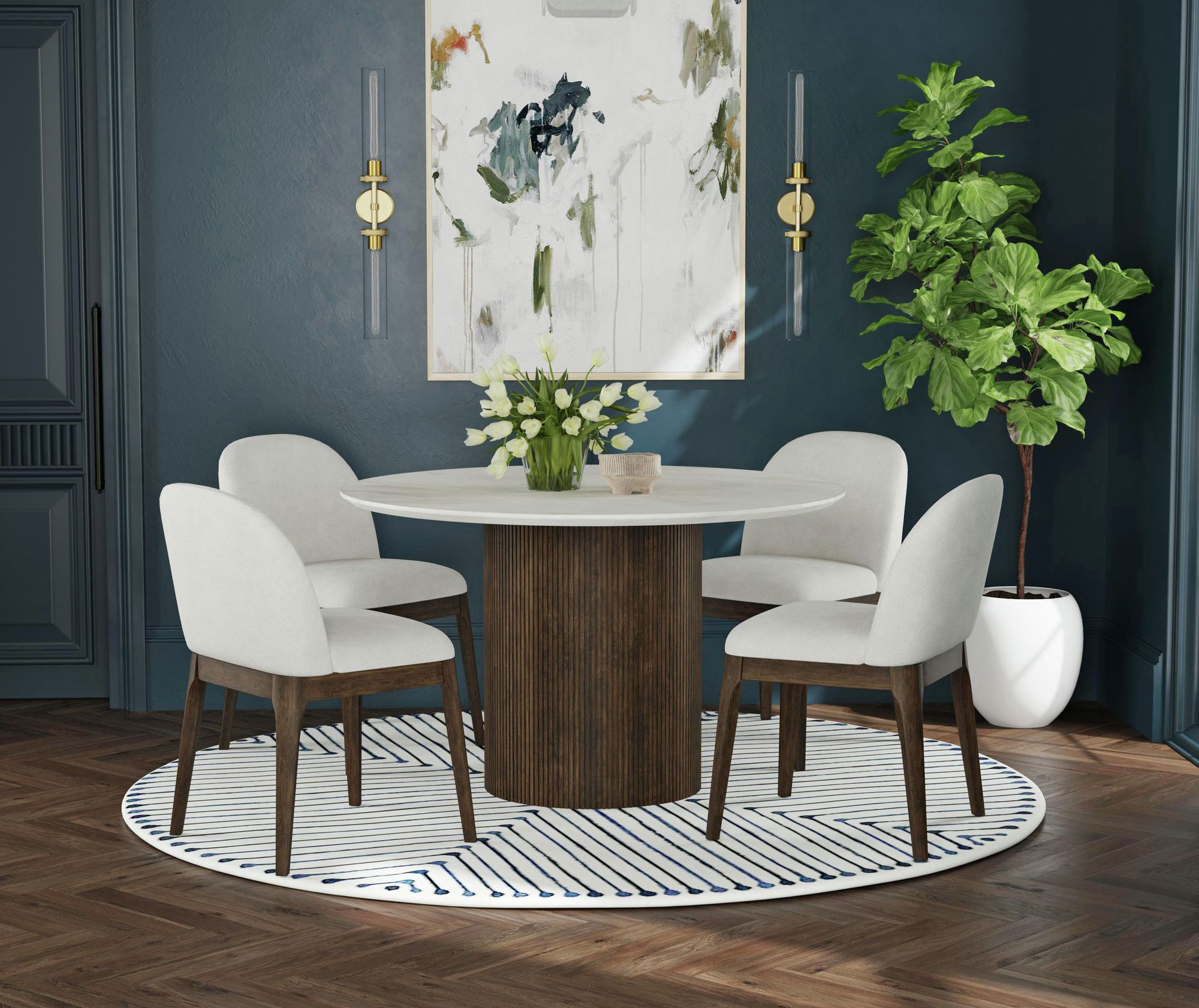 Ventura Dark Dining 5 Pcs Set | Rana