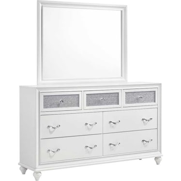 Barzini White Dresser with Mirror