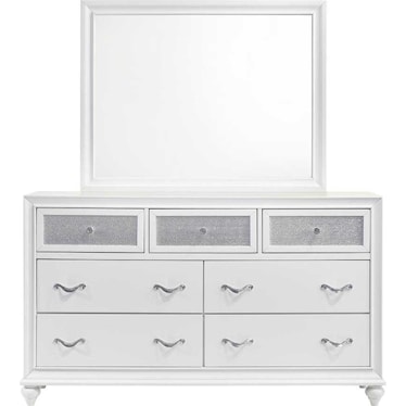 Barzini White Dresser with Mirror