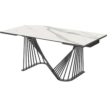 Lessie Ceramic Top 71" Extendable Dining Table