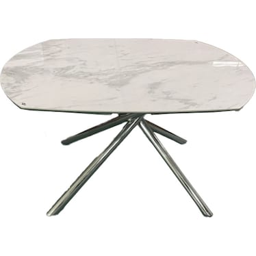 Jackie White Ceramic Top 70" Extendable Dining Table