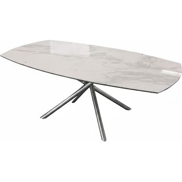 Jackie White Ceramic Top 70" Extendable Dining Table