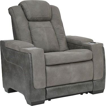 Durapella Gray Power Recliner