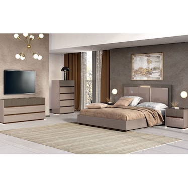 Elisa Oyster Taupe King 3 Pcs Set