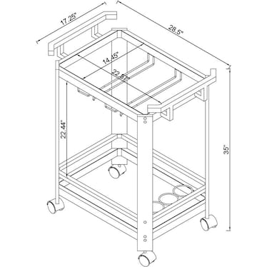 Ellen 2-Tier Bar Cart