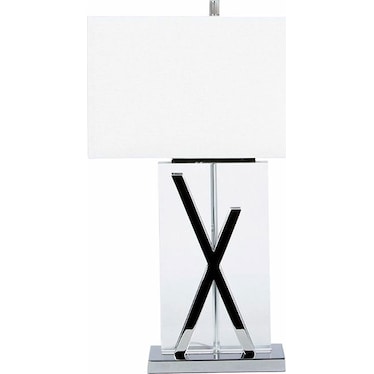 Chrome and Crystal X Table Lamp