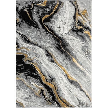 Lavell White & Gold Marble Collection Rug