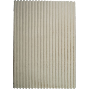 Madrid Collection Ribbed Beige Rug