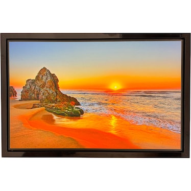 Coastal Sunrise Canvas Wall Art w/ Black Frame