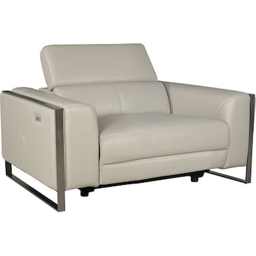 Fatima Taupe Leather Dual Power Recliner