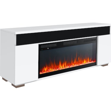 Harper White 76" Electric Fireplace