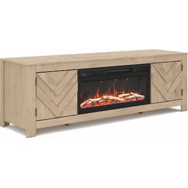 Vanya Tan 71" Electric Fireplace