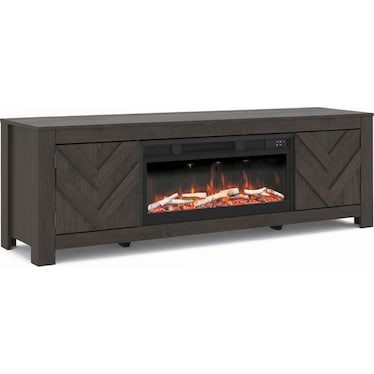 Vanya Black 71" Electric Fireplace