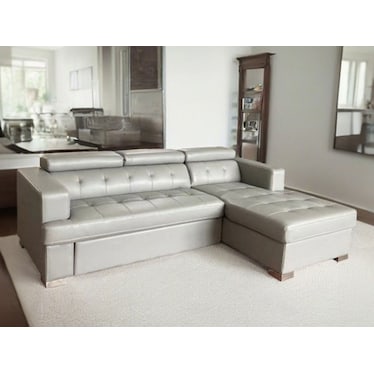 Fleming Gray Left Sleeper Sectional