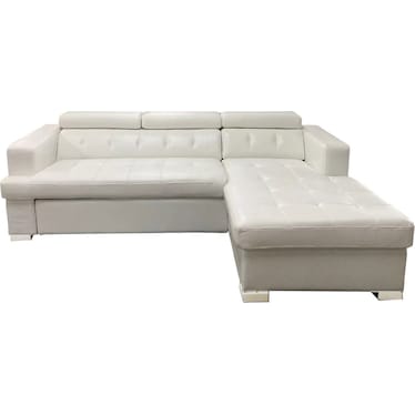 Fleming White Left Sleeper Sectional