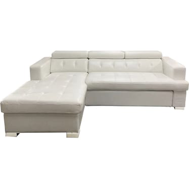 Fleming White Right Sleeper Sectional