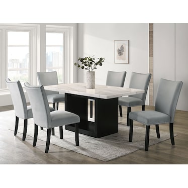 Folando Silver Gray Dining 5 Pcs Set