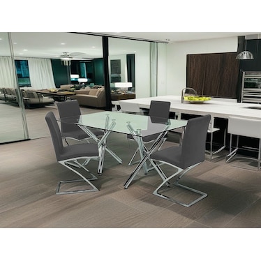 Gavin Dark Gray Dining 5 Pcs Set