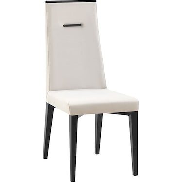 Giselle Silver Velvet & Black Side Chair