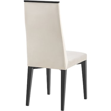 Giselle Silver Velvet & Black Side Chair