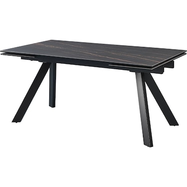 Giselle Black Ceramic 94" Extendable Dining Table