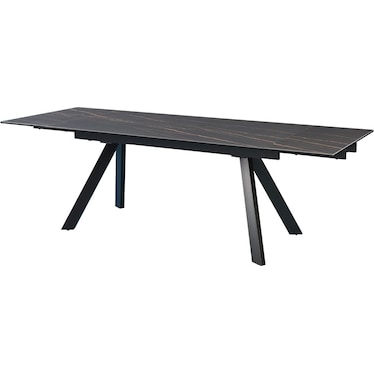 Giselle Black Ceramic 94" Extendable Dining Table