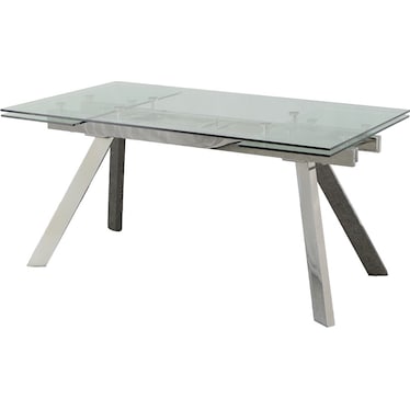 Giselle Glass 95" Extendable Dining Table