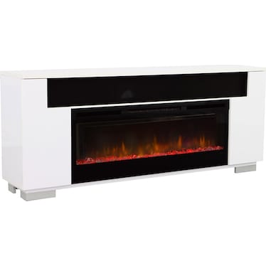 Haley White 76" Electric Fireplace