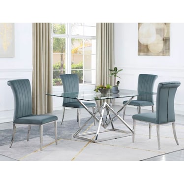 Harlow Upholstered Dining 5 Pcs Set