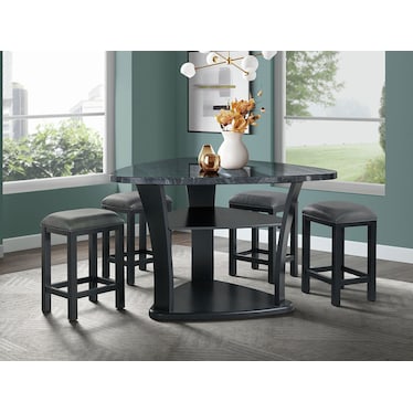 Hilson Counter Height Dining 5 Pcs Set