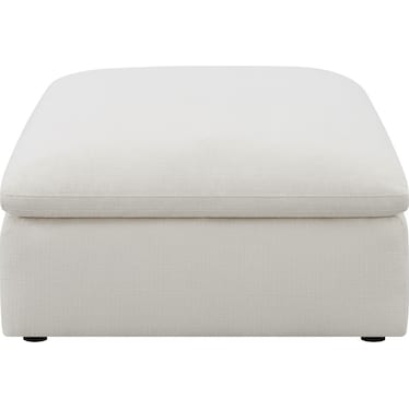 Hobson Square Upholstered Ottoman Ivory