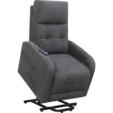 Howie Charcoal Power Lift Massage Recliner