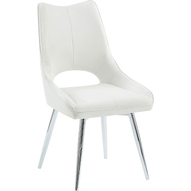 Isaac White Swivel Side Chair