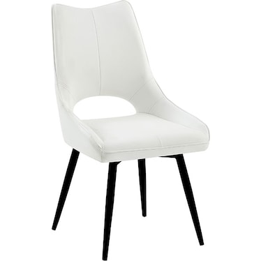 Isaac White Black Swivel Side Chair