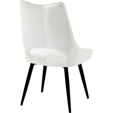 Isaac White Black Swivel Side Chair